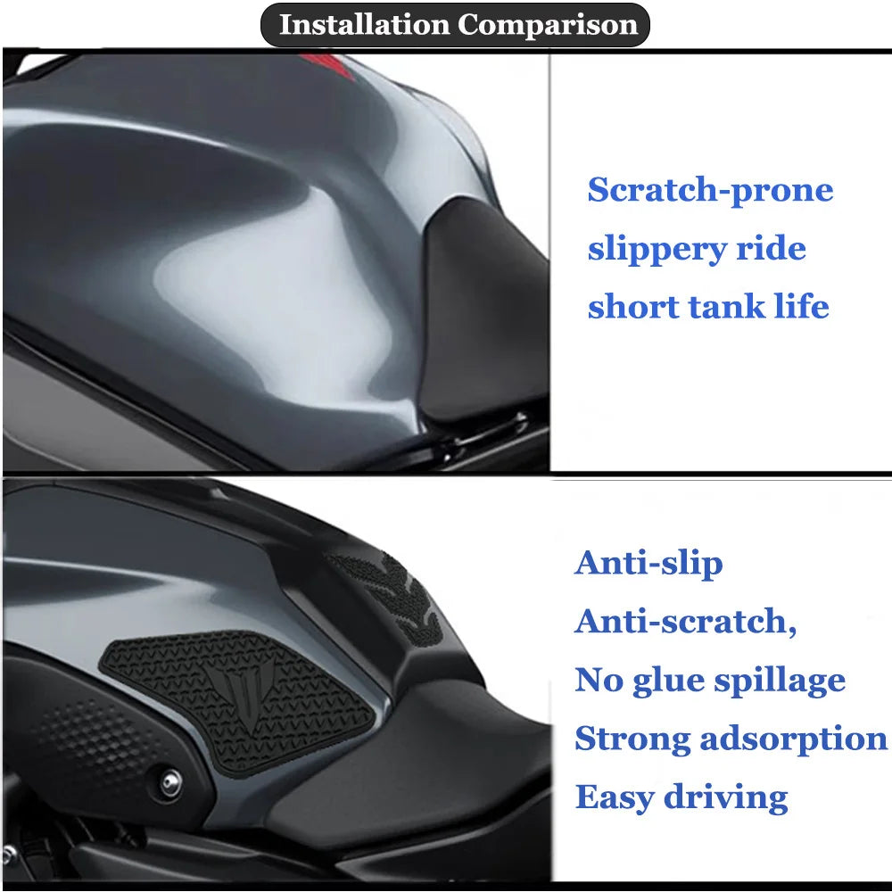 2021 2022 2023 FOR YAMAHA MT07 MT-07 MT 07 Motorcycle Accessories Non-slip Side Fuel Tank Stickers Waterproof Pad Rubber Sticker