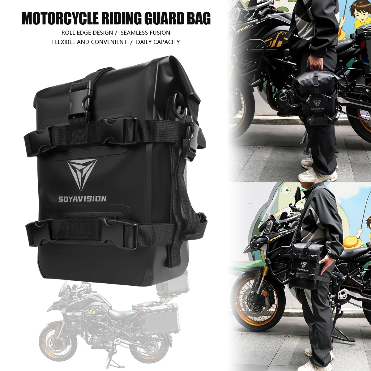 12L Large Size Bag Repair Tool Placement Bag For BMW R1200GS R1250GS HONDA Suzuki DL650 V-Strom Motorcycle Frame Crash Bars Bag
