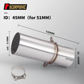 Universal intermediate link pipe for motorcycles, modified muffler, universal diameter 51mm, multiple diameter sizes