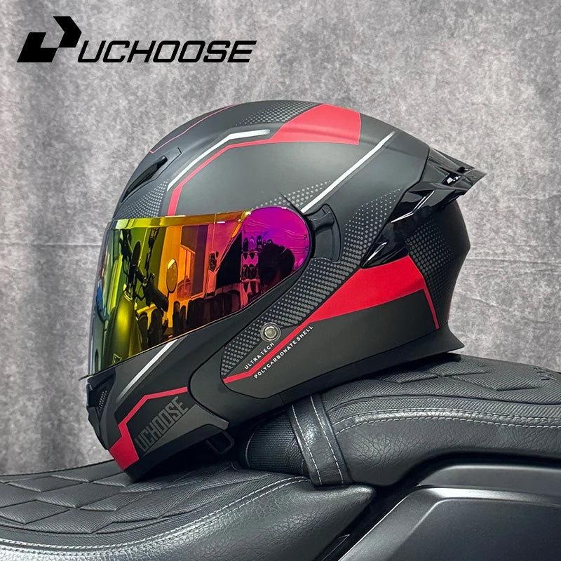 High Quality DOT Motorcycle Helmet Four Seasons Motocross Racing Modular Flip Up Casco Moto Men Women Off Road Helmet Unmasked