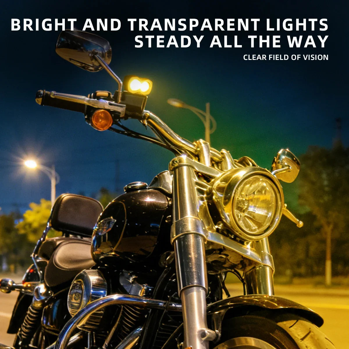 1pc Motorcycle LED Spotlight 2/3/4 Lens Dual Color White Yellow Warning Flash Lamp RGB Aperture Moto Headlamp LED Driving Lights