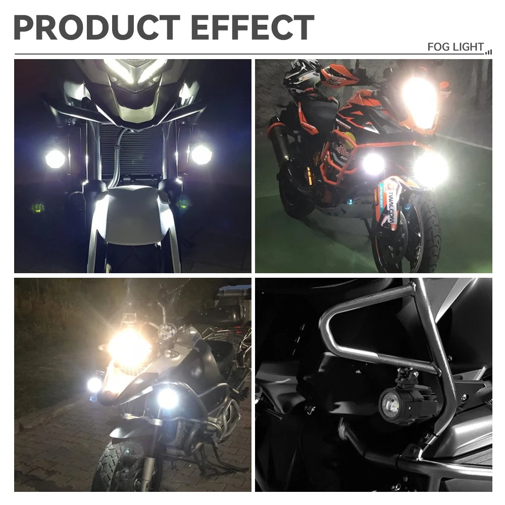 Auxiliary Lights LED Spot Driving Fog Lights for R1200GS F800GS K1600 Universal Motorcycle 40W 6000K Fog Lamps