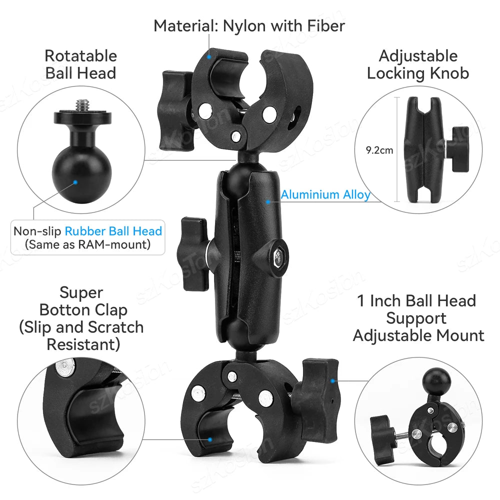 For Insta360 X3 X4 Motorcycle Bicycle Panoramic Selfie Stick Monopod Mount Handlebar Bracket For GoPro 13 12 11 10 DJI Accessory