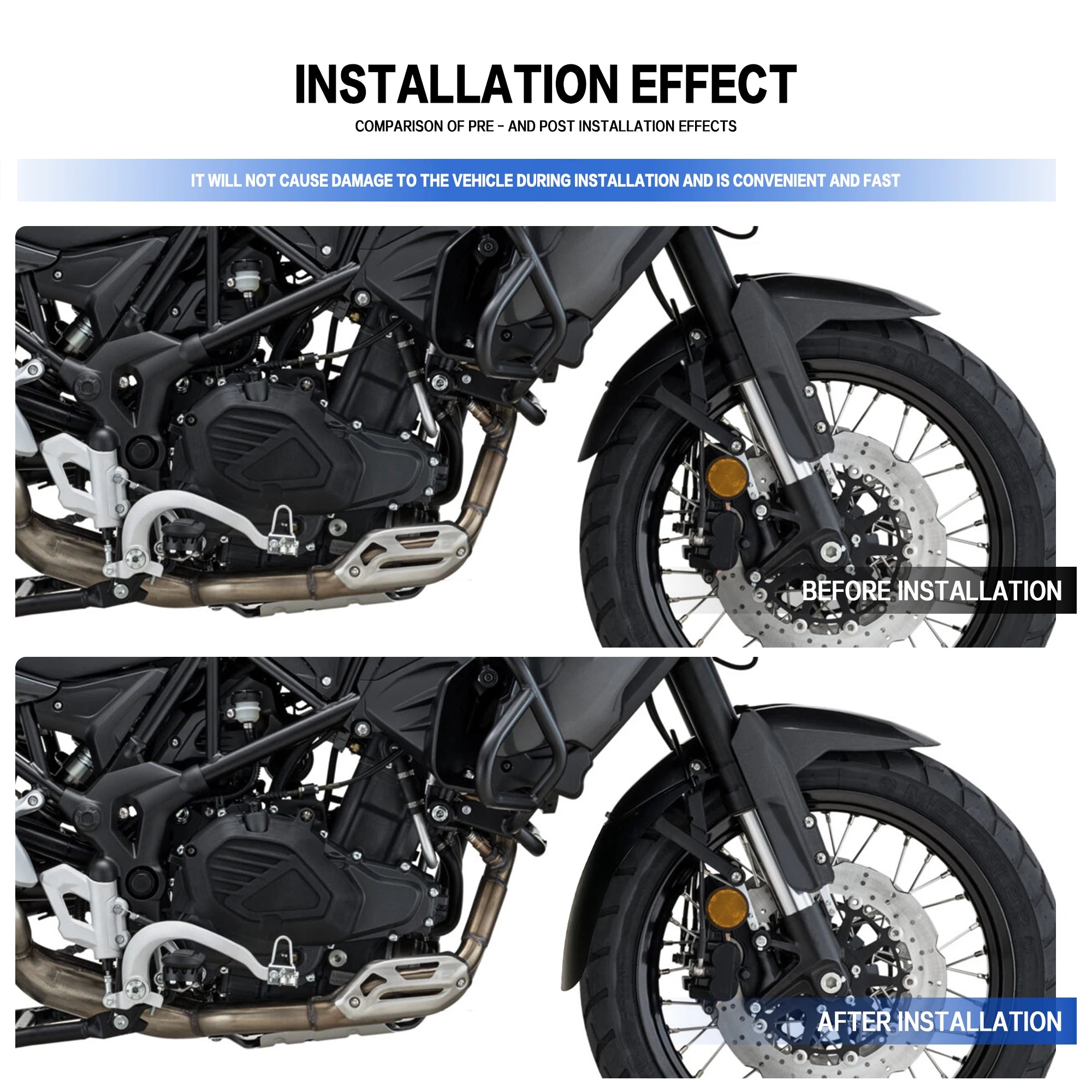 For Benelli TRK502 TRK702X TRK 502 702X 552 552X Motorcycle Front Mudguard Extension Fender Splash Guard Protector Accessories