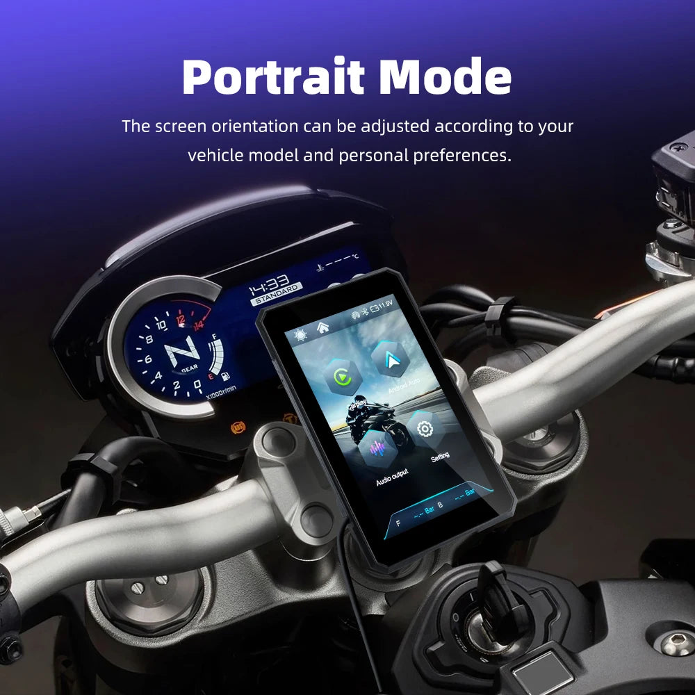 EKIY 5 Inch Motorcycle Carplay GPS WiFi MOTO Navigation Wireless CarPlay Wireless Android Auto Motor Rotating Screen
