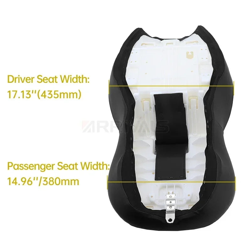 Motorcycle Driver Passenger Seat PU Leather Two-Up Low Profile For Harley Touring CVO Street Glide Road King Special 2009-2022