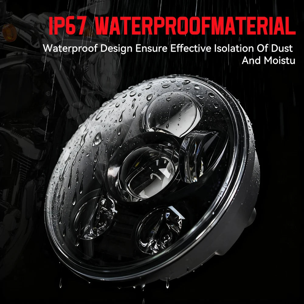 New Style 5.75 Inch LED Headlight 5 3/4" led DRL Waterproof Motorbike Headlights For Dyna Softail Sportster 883 XL883 FXCW
