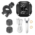 Motorcycle TPMS Sensor LCD Display Motor Tire Pressure Temperature  Monitoring Alarm System With 2 External Sensors USB Charging