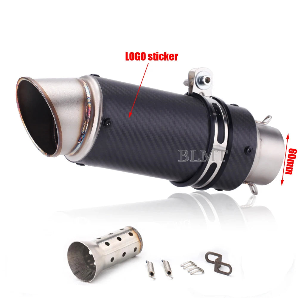 Universal 51/60mm motorcycle sc exhaust inox muffler carbon fiber exhaust with DB Killer for z900 R3 R25 MT07 MT09 R1 Z400 Z650