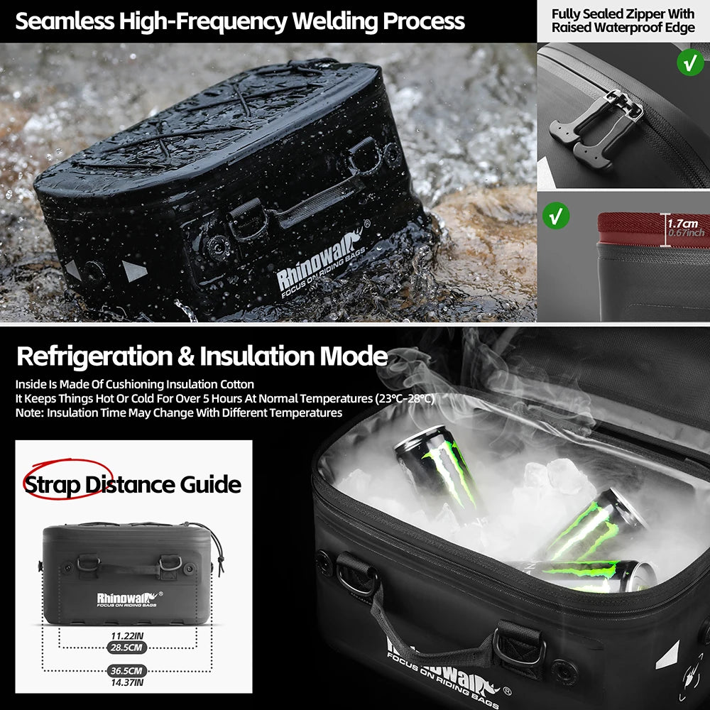 Rhinowalk Motorcycle Top Case Box Bag Waterproof Motor Back Seat Tail Bag Case Backpack 16L 1Or2 PCS Side Case Expansion