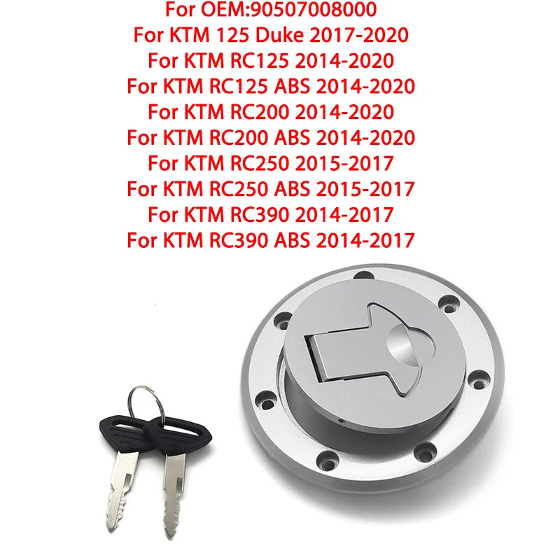 Fuel Tank Cap For KTM RC125 RC200 RC250 RC390 ABS RC 125 200 250 390 90507008000 90607008000 Motorcycle Accessories
