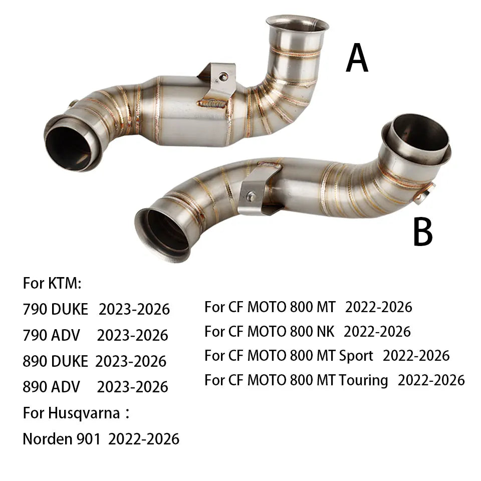 Motorcycle exhaust link pipe For KTM DUKE 790 890 790 ADV 890 ADV For CF MOTO 800NK 800MT norden 901 2022-2026