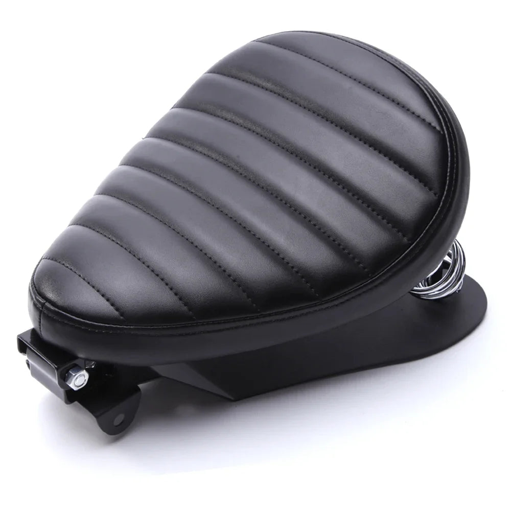1 SET Motorcycle Retro Leather Solo Seat 3" Spring Bracket For Harley Custom Chopper Sportster Bobber Honda Yamaha Kawasaki
