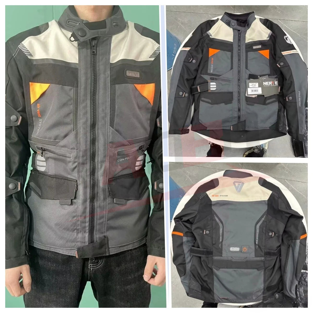 NERVE Motocross Riding Clothes Autumn Winter Warm Waterproof Motorcycle Jacket Pants Men CE Anti-fall Off Road Jacket Rally Suit