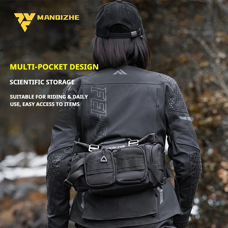 FEHER Motorcycle Waist Bag Waterproof Oxford Cloth Material Motorbike Travel Bag MQZ-105 Tear-resistant Outdoor Riding Gear