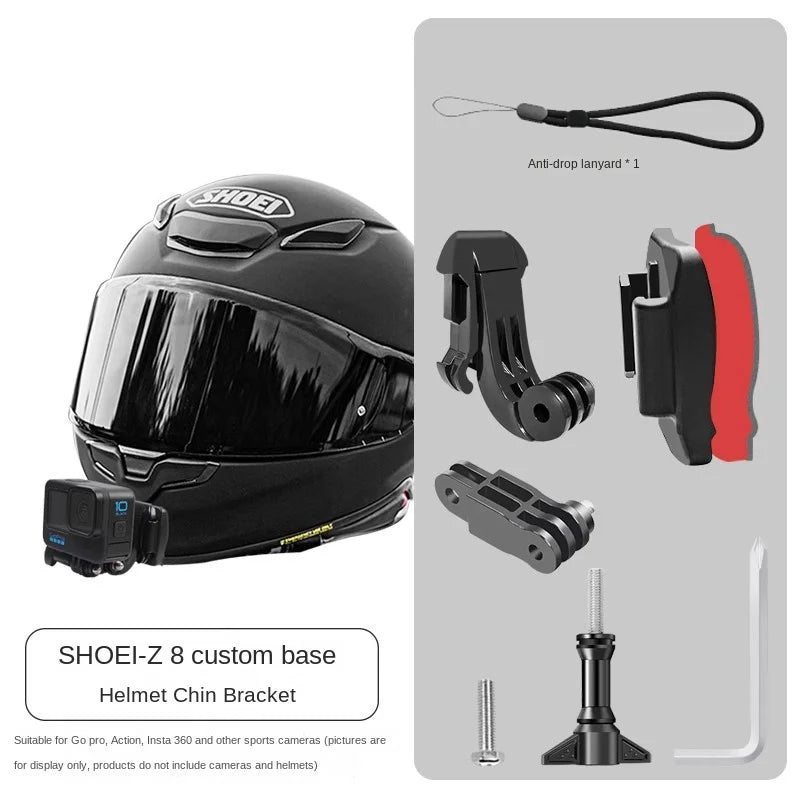Premium Customized Motorcycle Helmet Aluminium Chin Action Camera Mounts for GoPro accessories for Shoei x14/z7/z8/air2/glamster
