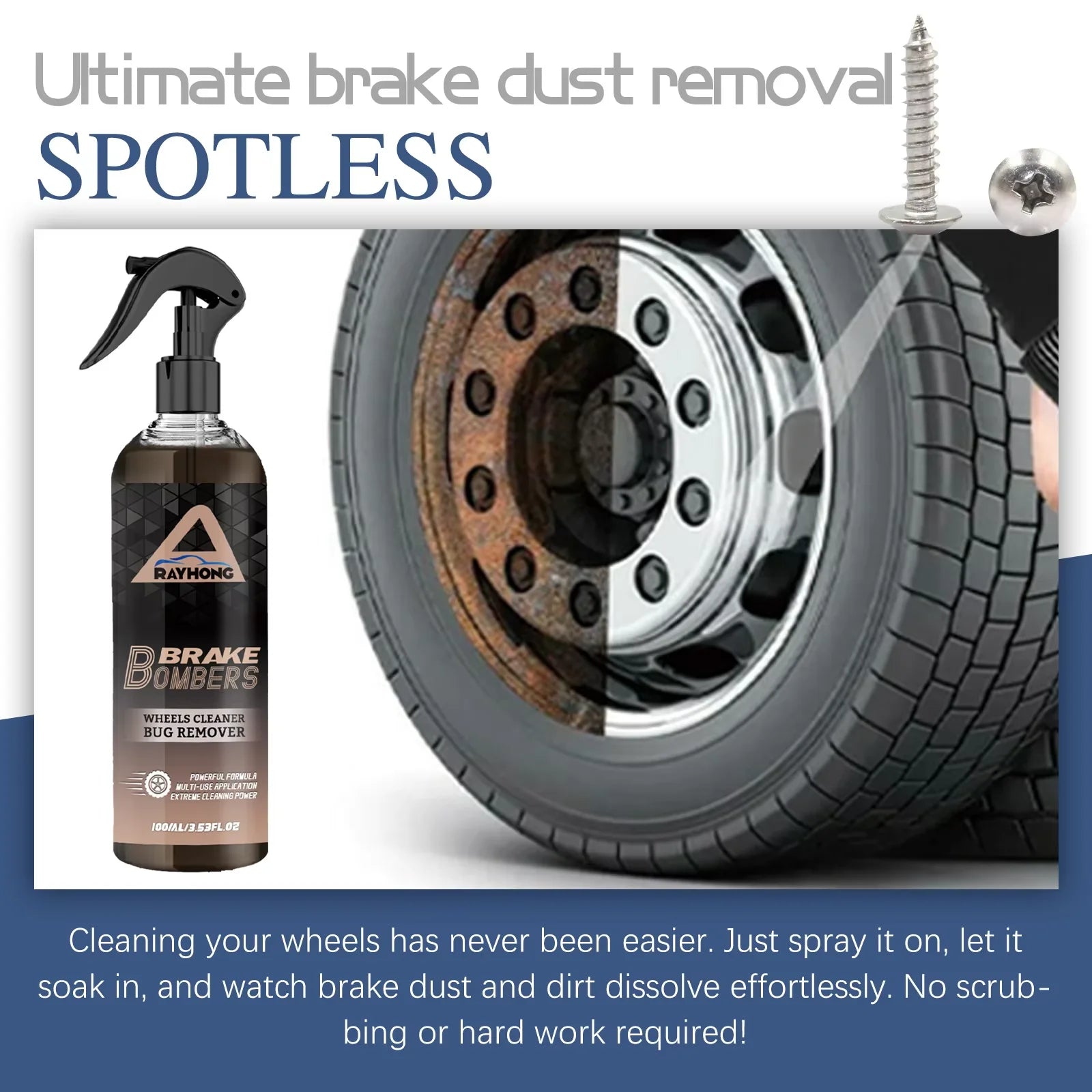 100ml Car Motorcycle Wheel Cleaner Spray Long Lasting Car Tire Brightener Tire Refurbishing Agent for Moto Detail Chemical Care