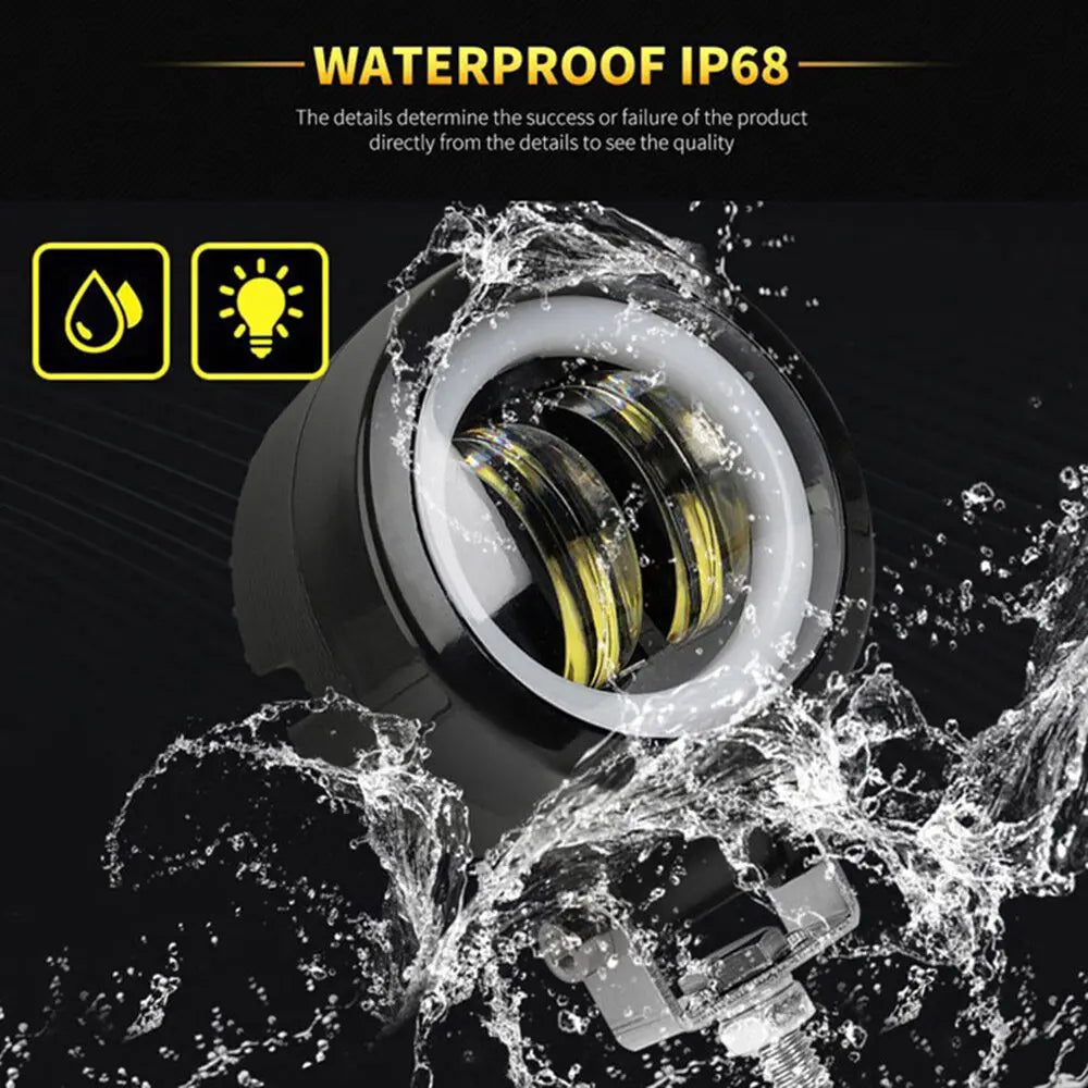 20W Round Wrangler Car Work Light with Aperture Off road Vehicle Modified Spotlight Motorcycle Light