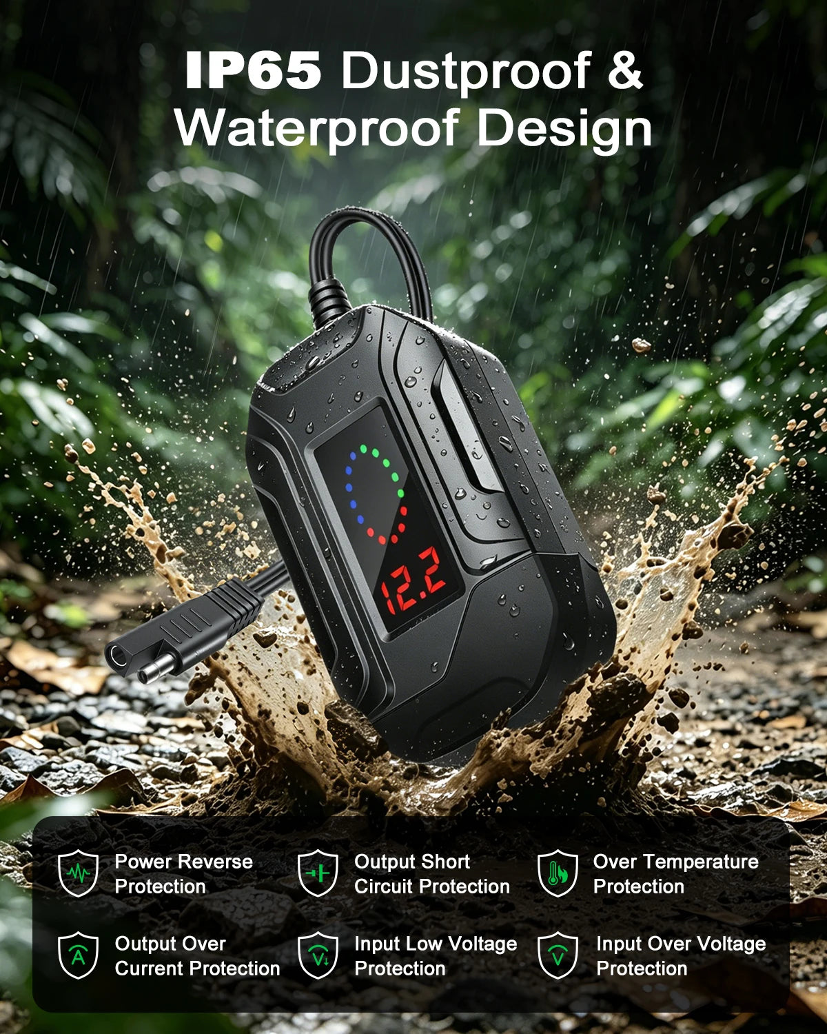 USB Type-C PD Fast Charger Waterproof Motorcycle Phone Charger Handlebar Mount Quick Charger Adapter with Voltmeter