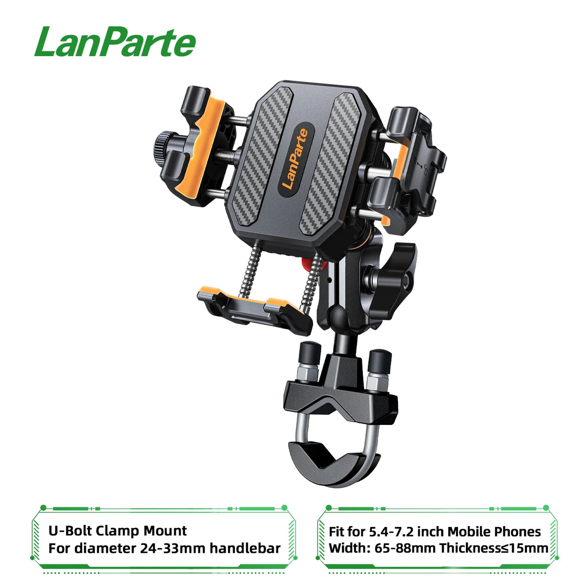 Anti-Theft Motorcycle Phone Mount Holder with Vibration Dampener & High-Speed Secure Lock,Handlebar Cellphone Cradle for Bicycle