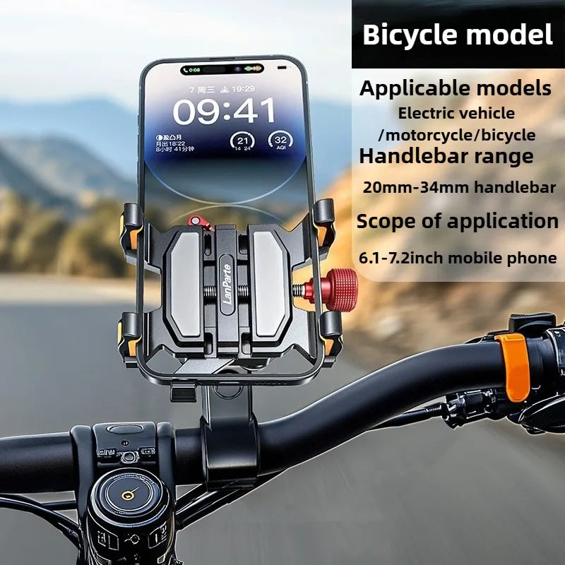 LanParte Motorcycle Phone Mount,Anti-Shake Bike Phone Holder for Bicycle, Handlebar Phone Mount,Compatible with iPhone All Phone