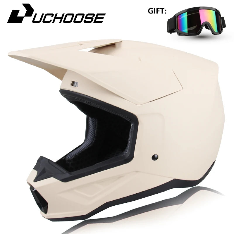 Motorcycle Full Face Helmet Off-Road Downhill Racing Safety Helmet Suitable for All Seasons for Men, Women, and Children