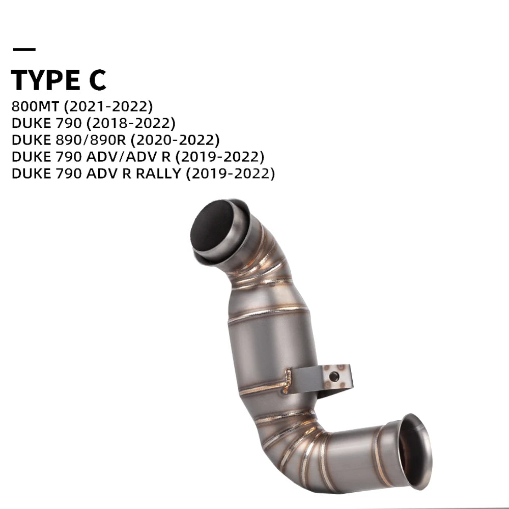 Motorcycle Exhaust Middle Link Pipe Escape Moto Muffler Slip On For 800NK 790 890 Adventure R Rally 2018-2022