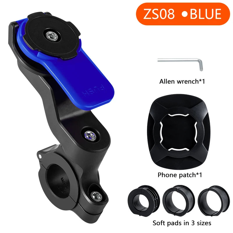 Universal Phone Holder with Shock Absorber Suitable for Bicycle and Motorcycles Compatible for IPhone Android Samsung Phones.