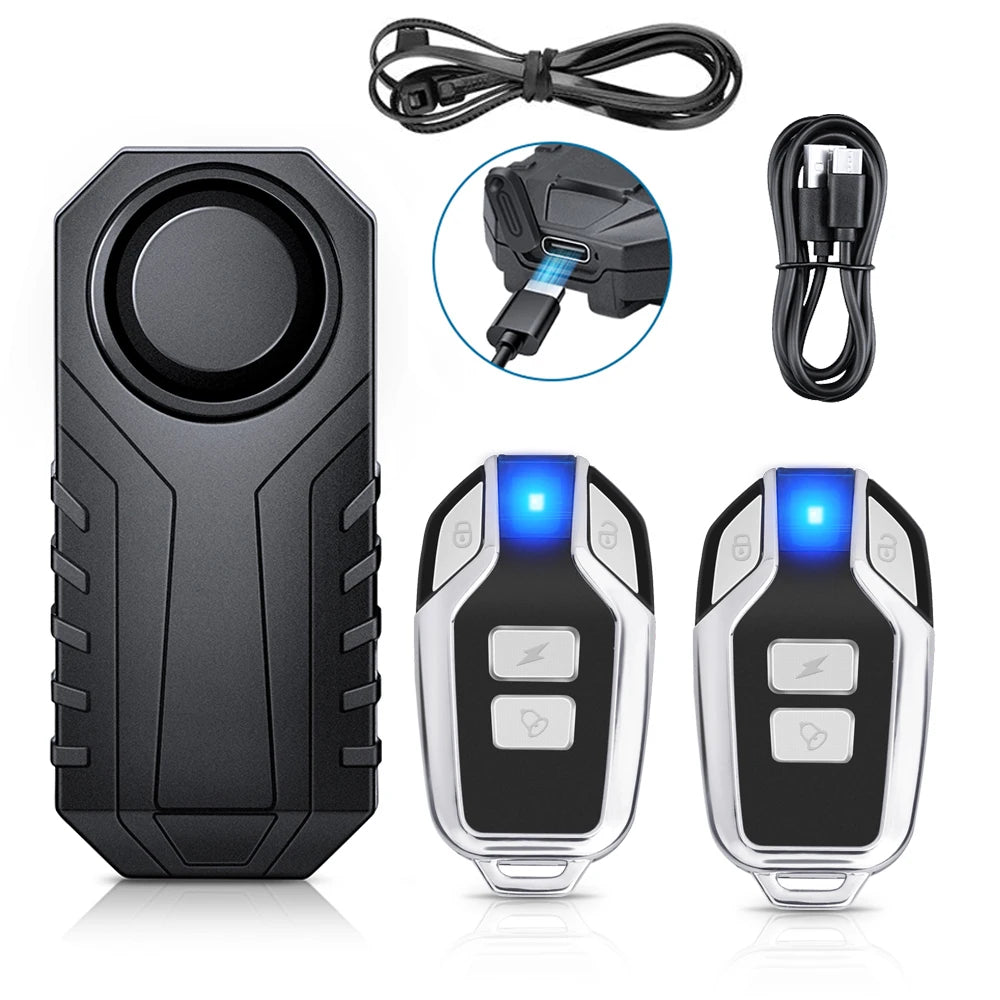 Wireless Motorcycle Bike Vibration Alarm IP55 Waterproof Bicycle Alarm Remote Control Anti-theft Motobike Detector Alarm System