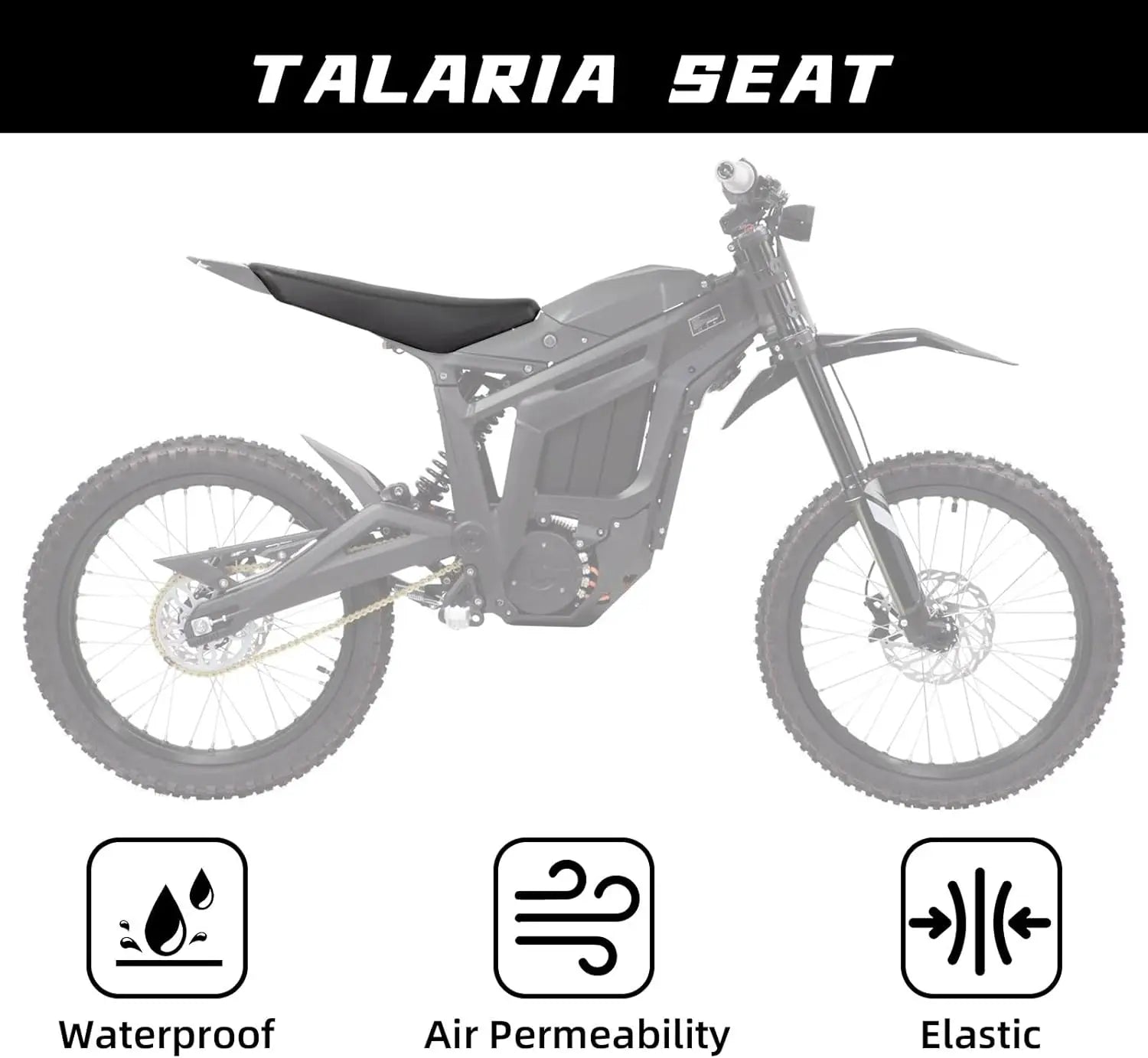 Seat Cushion Thicken Seat for Talaria - Stylish Seat for Talaria Sting MX3 MX4 Electric Dirt Bike Black