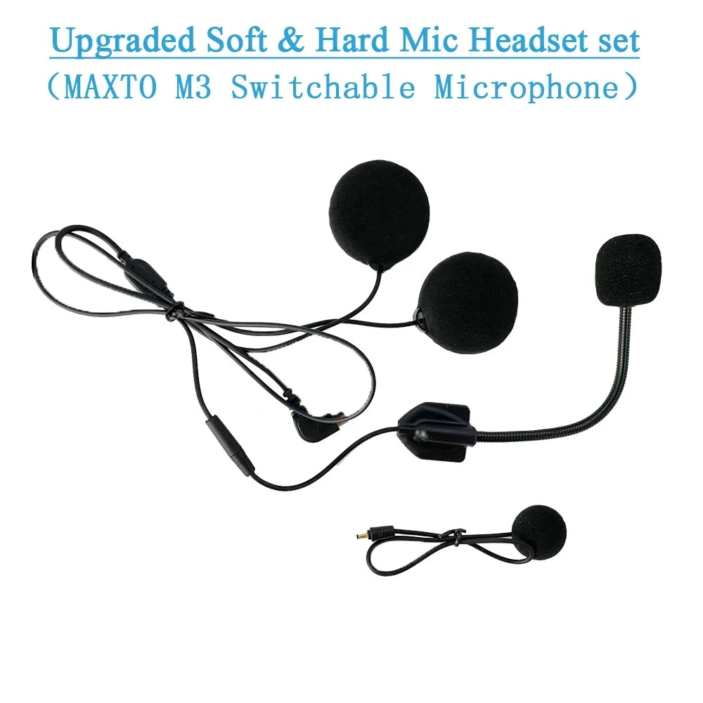 Maxto M2 M3 M3S Headphone Microphone 2 In1 Earphone Accessories Suit for Motorcycle Full/Half Face Integral Open Helmet Intercom