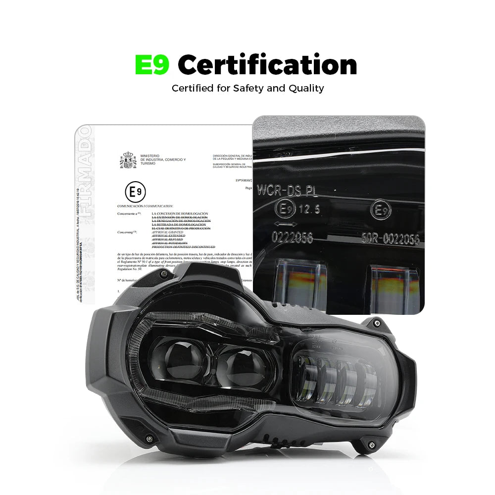 E9-Mark Motorcycle LED Headlight Assembly For BMW R1200GS 1200GSR R 1200 GS 2004-2012 R1200GS ADV 2005-2013 Front Head Lamp