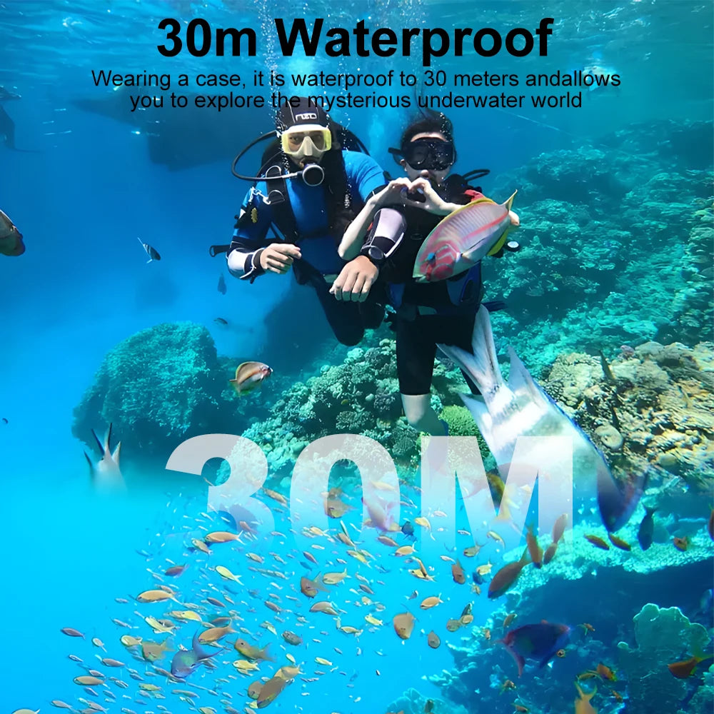 Ourlife MTR60 Action Camera 2.0'' Touch Screen EIS 170° Webcam 30M Waterproof 5X Zoom WiFi 5K Sport Camera With Remote Control