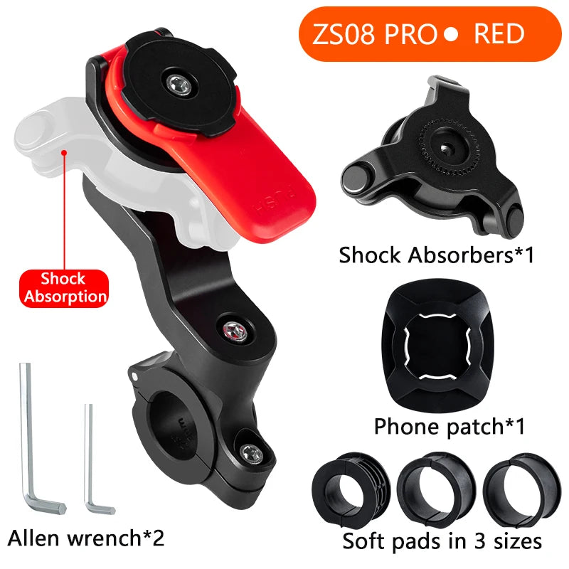 Universal Phone Holder with Shock Absorber Suitable for Bicycle and Motorcycles Compatible for IPhone Android Samsung Phones.