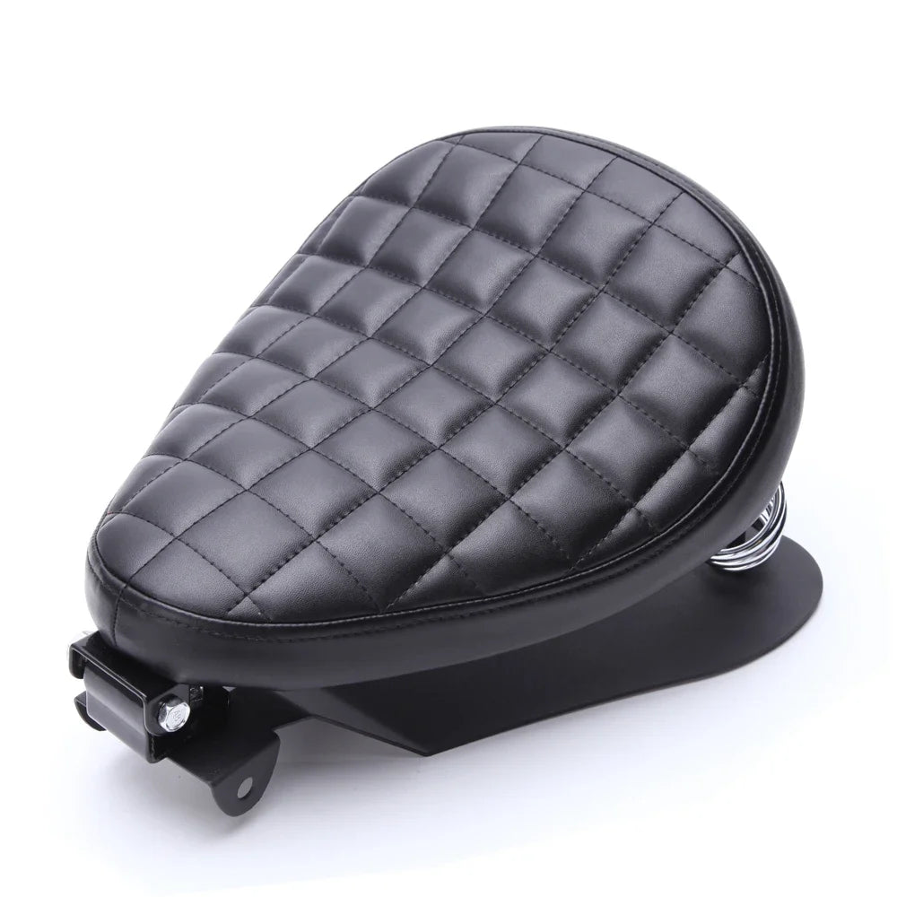 1 SET Motorcycle Retro Leather Solo Seat 3" Spring Bracket For Harley Custom Chopper Sportster Bobber Honda Yamaha Kawasaki
