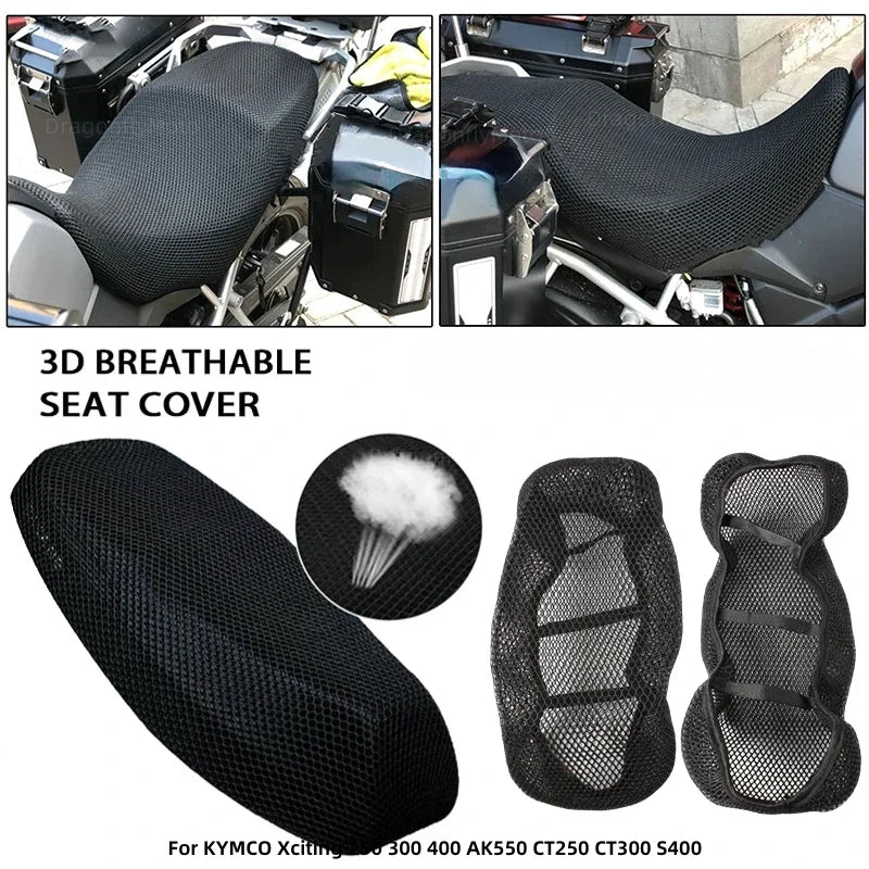 For KYMCO Xciting 250 300 400 AK550 CT250 CT300 S400 Summer 3D Mesh Motorcycle Seat Cover Sunscreen Breathable Scooter Electric