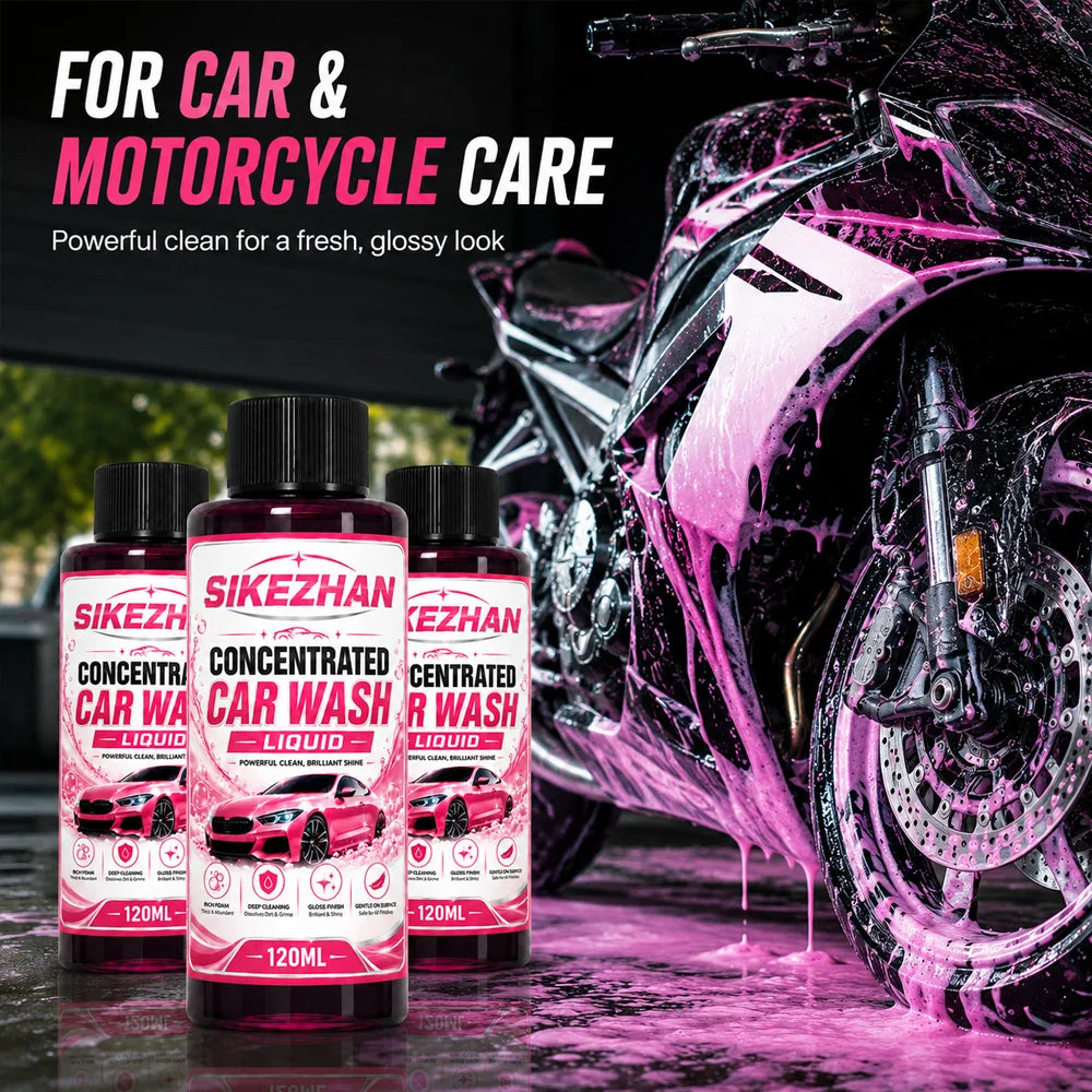 SIKEZHAN 100ml Concentrated Car Wash Liquid High Foam Auto Shampoo Exterior Cleaner for Car Motorcycle Bike Paint Care Detail