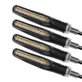 2/4pcs Motorcycle Flashing Lights Turn Sequential Signals LED Blinker Flowing Water Bendable Tail Stop Indicators Turn Signal