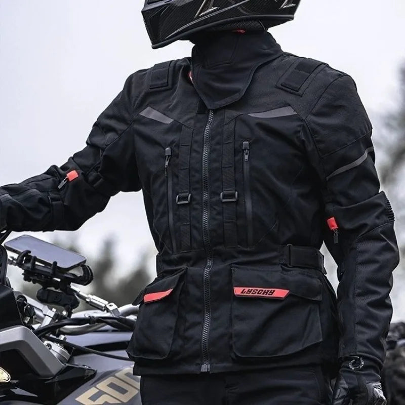 Large Size Cycling Suit, Rally Suit Four-season Warm Motorcycle Drop-proof Winter Waterproof Large Locomotive Travel Suit