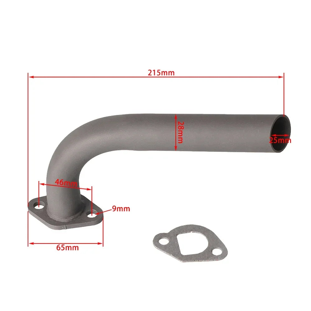 Exhaust Pipe Kit for Kart Mini Motorcycle Honda Predator 212cc GX160 GX200 DuroMax Mini Bike Engine Modification Exhaust Pipe