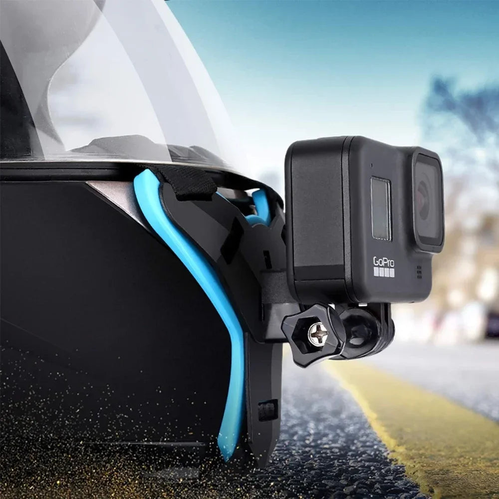Motorcycle Helmet Chin Mount, GoPro Action and Sports Camera Accessories, Universal Helmet Camera Bracket