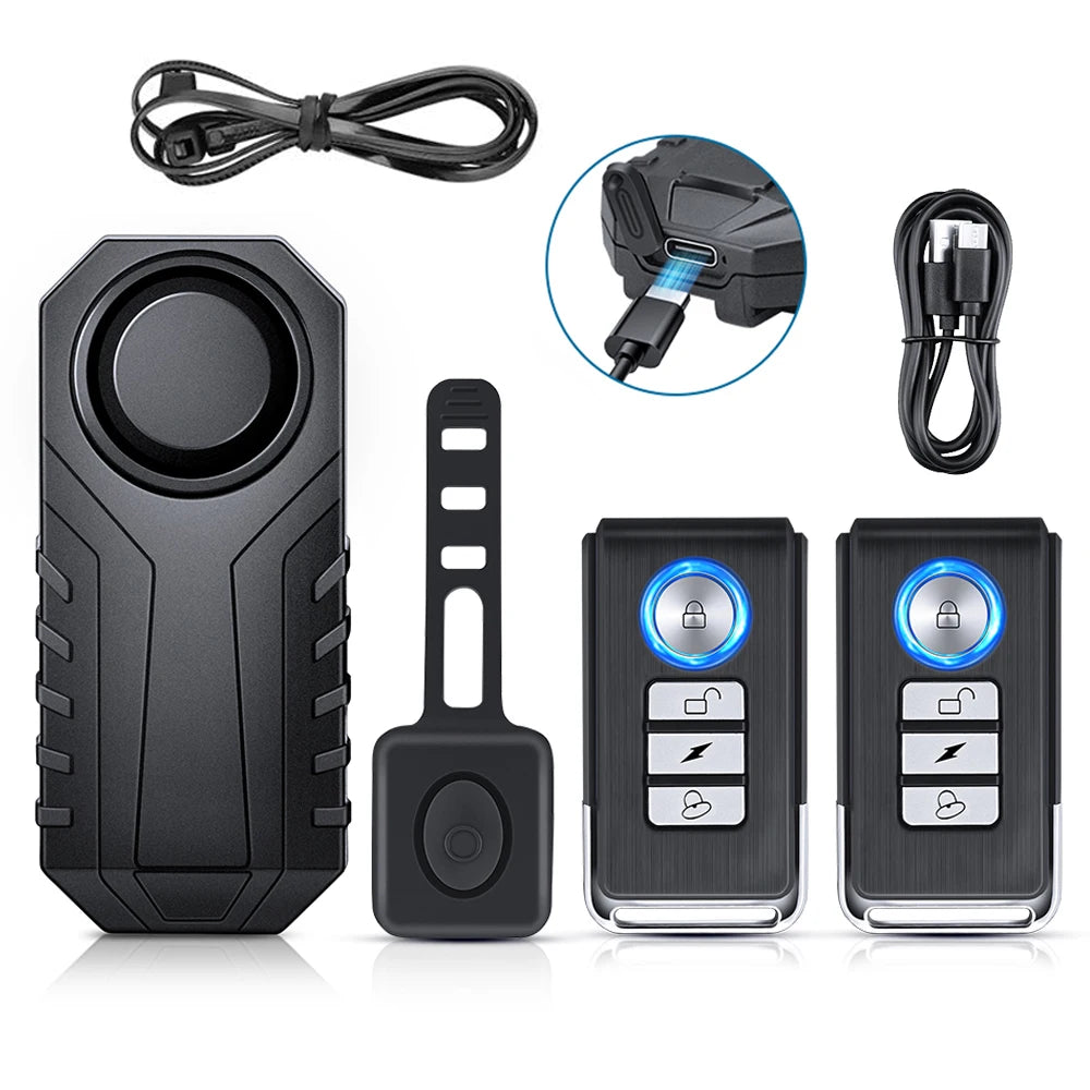 Wireless Motorcycle Bike Vibration Alarm IP55 Waterproof Bicycle Alarm Remote Control Anti-theft Motobike Detector Alarm System