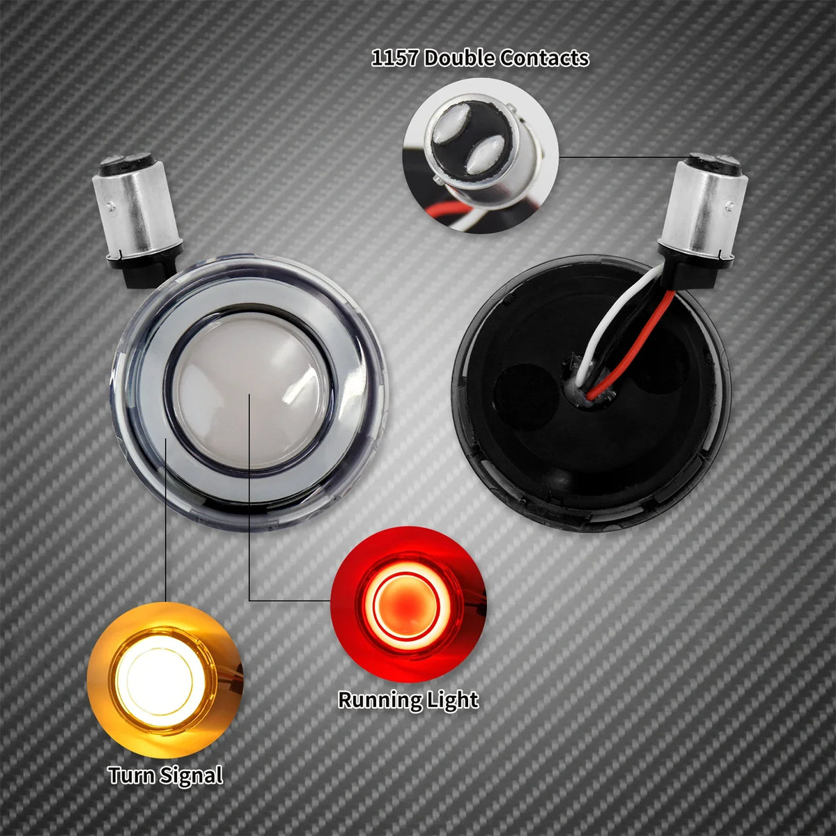 1157 Front LED Turn Signal Light 12V Motorcycle Indicator Brake Tail Light Red Amber For Harley Touring Sportster Softail Dyna