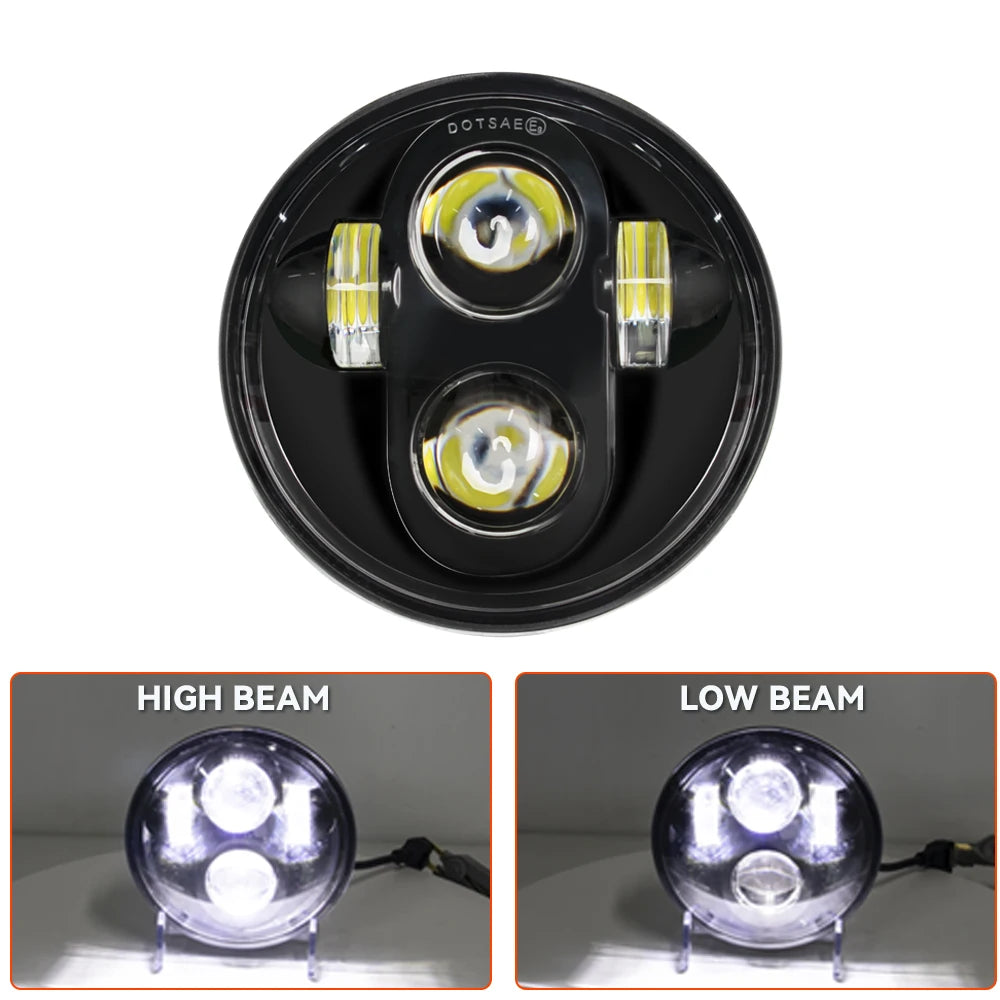 New Style 5.75 Inch LED Headlight 5 3/4" led DRL Waterproof Motorbike Headlights For Dyna Softail Sportster 883 XL883 FXCW