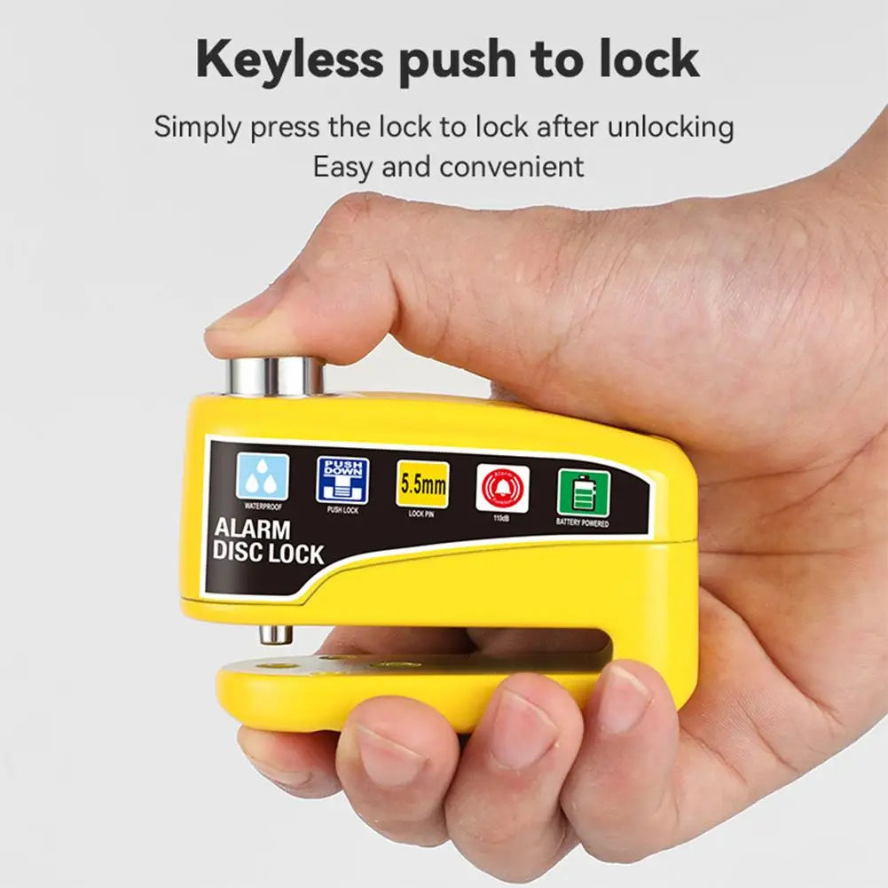 Motorcycle Alarm Disc Brake Lock Bicycle Wheel Disk Padlock Security Waterproof Anti-Theft Lock Scooter Alarma Disc Brake Lock