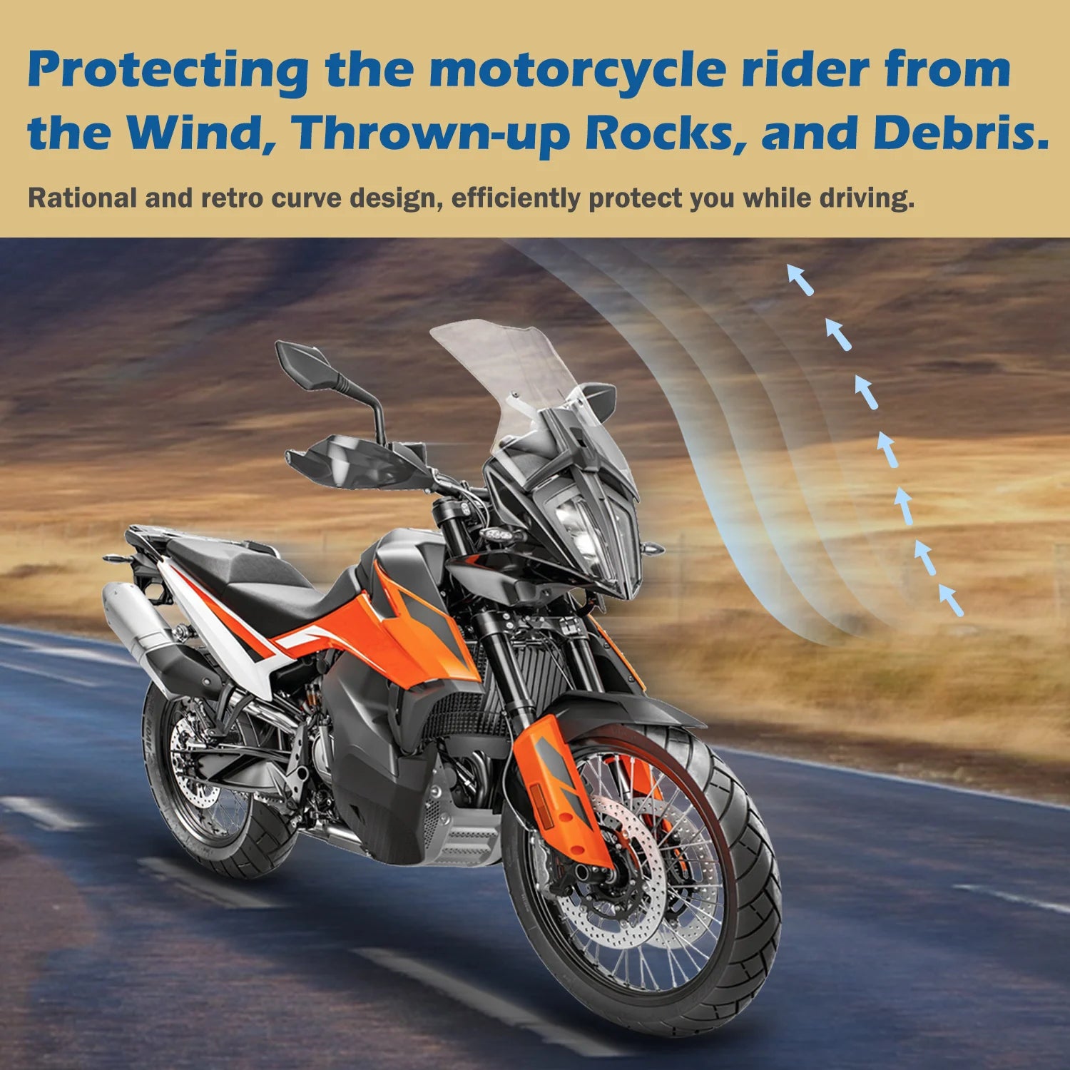 Motorcycle Front Windshield Windscreen For KTM 390 Adventure 2020 2021 2022 2023 Accessories Air Wind Deflector Screen Shield