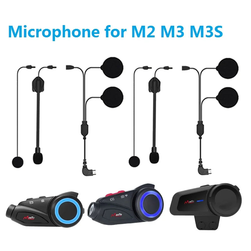 Maxto M2 M3 M3S Headphone Microphone 2 In1 Earphone Accessories Suit for Motorcycle Full/Half Face Integral Open Helmet Intercom