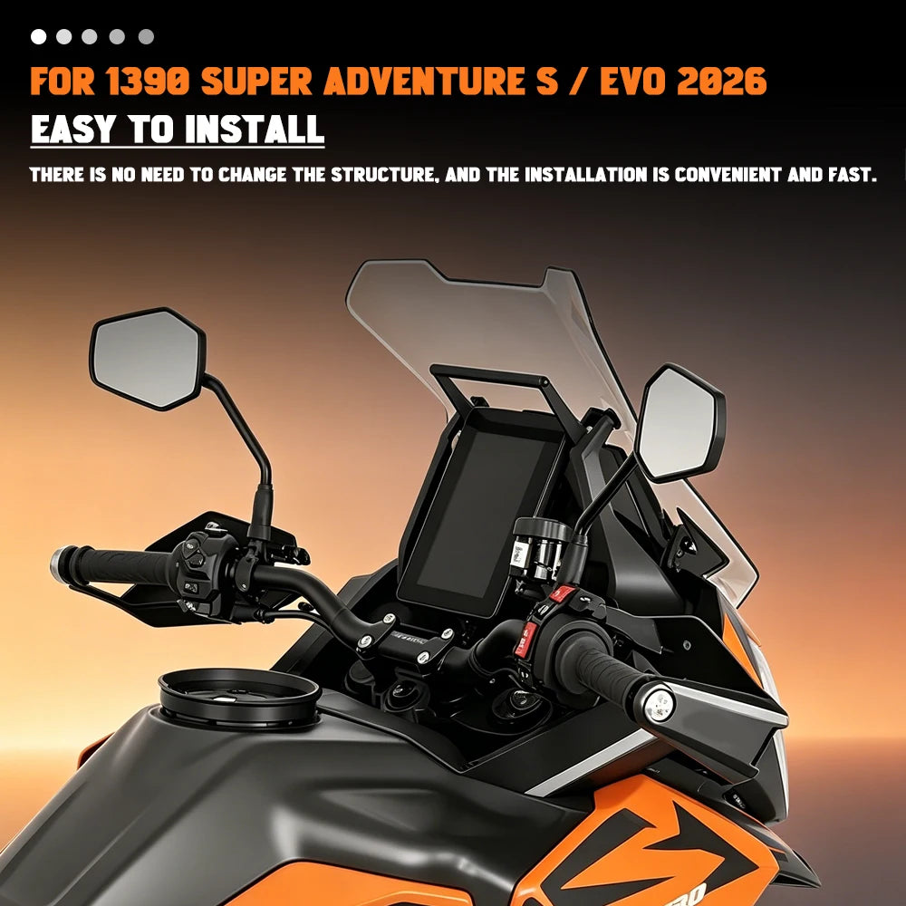 For 1390 SUPER ADVENTURE S / EVO 2026 Support Phone Holder Motorcycle Accessory 1390 SUPER ADV S/EVO GPS Navigator Bracket