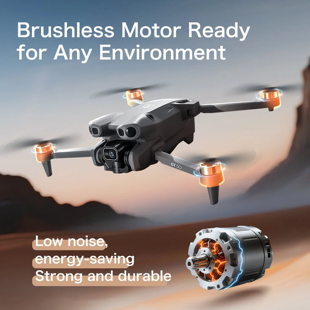 Professional GT50 Drone 8K HD Dual Camera Remote Control Large Screen 5G WIFI Dron Obstacle Avoidance Quadcopter