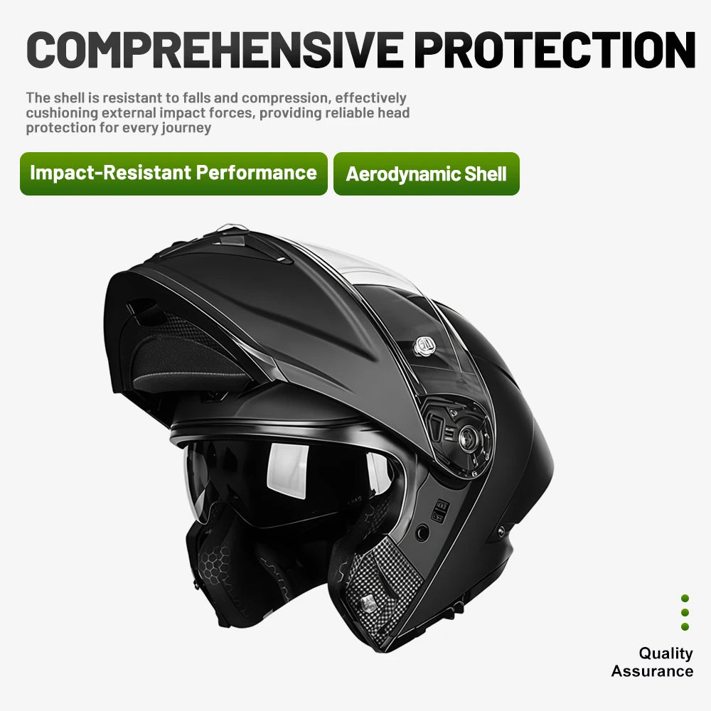 Motorcycle Full Face Helmet DOT Motocross Racing Four Seasons Anti-Fog Safety Casco for Men Women Adult Street Bike Riding